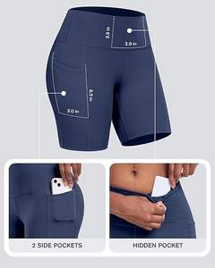 Women Biker Yoga Shorts with Pockets: High Waisted <b>Tummy</b> <b>Control</b> Spandex Workout Athletic Gym - Product Image 2