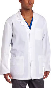 Blouse de laboratoire en coton blanc de qualité supérieure avec tissu respirant à manches longues et poches utilitaires pour les cliniques hospitalières et les laboratoires - Product Image 3