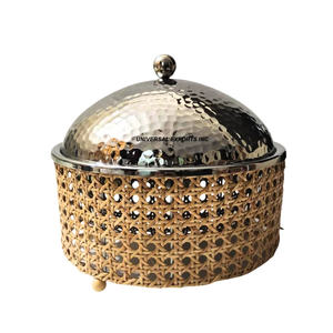 Olla de acero inoxidable con tapa de acabado mate, cazuela de mesa de forma redonda, tamaño personalizado, nuevo calentador de alimentos de Metal elegante - Product Image 4