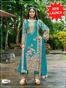 Muselina de colección Premium con impresión digital y trabajo de espejo Fabricante y proveedor de trajes Salwar de Surat - Product Image 2