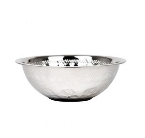 Élégant bol de service rond en acier inoxydable avec une finition lisse pour la présentation culinaire et l'utilité de la cuisine domestique - Product Image 3