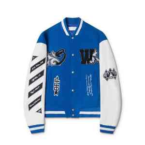 Long Baseball Letterman Vestes Logo Personnalisé Nouveau Vintage En Cuir Manches Varsity Veste Hommes Laine Broderie - Product Image 6