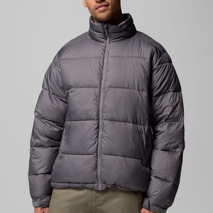 Custom Logo Casual Puffer <b>Jacket</b> for Men <b>Thick</b> Warm Outdoor Outwear Stand Collar Zipper for Autumn OEM Service Available - Product Image 1