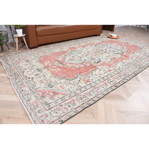 พรมขนาด 5.3x9.5 ฟุต, พรมตุรกีโบราณ, พรมขนสัตว์สีแดง - Product Image 1