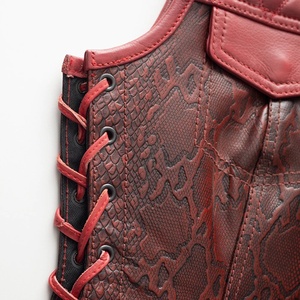 Gilet en cuir de vache véritable de couleur personnalisée pour hommes Nouveau gilet sans manches à motif 3D tendance décontracté pour l'hiver pour la moto et le vélo pk - Product Image 4