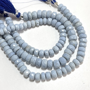 Cuentas de forma de Rondelle facetadas de ópalo azul, cuentas de piedras preciosas de ópalo natural de 7-8MM para la fabricación de joyas - Product Image 5