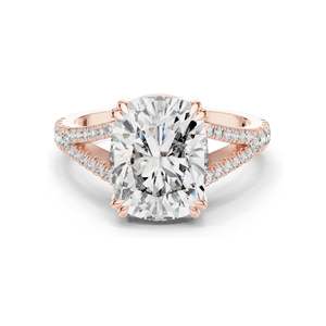 Anillo de compromiso de 5.32 CT con diamante de laboratorio de corte cojín y tallo dividido para mujer, claridad VVS-VS EF, oro de 18K, 14K, 10K y plata 925 - Product Image 2