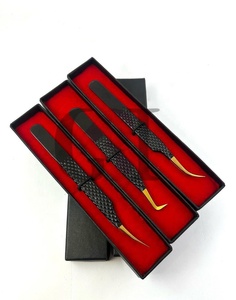 Pince à épiler anti-magnétique GETUP BROSONS IMPEX en acier inoxydable de haute qualité, pointe dorée, revêtement noir 90 degrés - Product Image 5