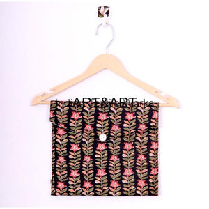 Conjunto de pijama de algodón con estampado de bloque hecho a mano indio para mujer, ropa de noche suave con cuello, traje de noche de verano para mujer - Product Image 3