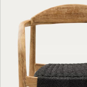 Silla de comedor de interior nórdica moderna con forma esculpida y cuerda tejida, ideal para interiores de casas elegantes - Product Image 6