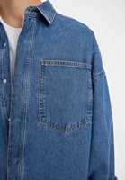 Denim Katun 100% Berkualitas Tinggi, Bernapas, Kasual, Kerah Tegak Gaya Safari, Warna Logo Dapat Disesuaikan, Musim Gugur, Grosir Plus