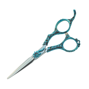 Tijeras con mango de dragón de lujo, acabado de pulido, tijeras para cortar el pelo, con soporte para los dedos fijo - Product Image 4