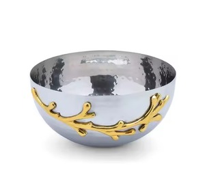 Tazón para servir de acero inoxidable más vendido con acabado dorado y plateado, perfecto para el uso diario en el hogar. - Product Image 2