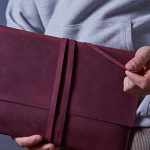 Funda para portátil clásica moderna y duradera portátil de cuero genuino de primera calidad para oficina de negocios protección diaria - Product Image 5