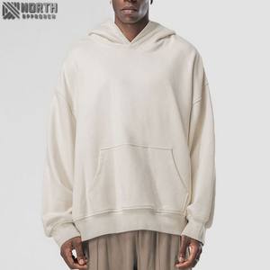 Streetwear High Quality Hoodie 450gsm With No <b>String</b> 100% Cotton Unisex Puff Print Hoodie For Men Drop Shoulder Heavyweight - Product Image 4