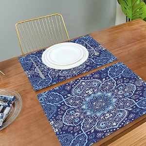 2023 tapis de Table Rectangle personnalisables coton bio accessoires de cuisine fleur imprimé café Style classique certificat GOTS - Product Image 3