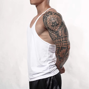 Camiseta sin Mangas para Hombre, Lisa, de Poliéster, para Deportes y Fitness, Directo de Fábrica, con Logotipo Personalizado, Transpirable, de Secado Rápido, Estilo Formal - Product Image 4