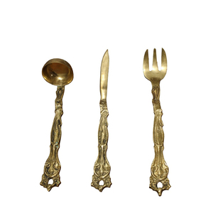 Cubiertos de metal de acero inoxidable de lujo hechos a mano en India al por mayor, juego de cubiertos personalizados para banquete, cena de hotel - Product Image 3