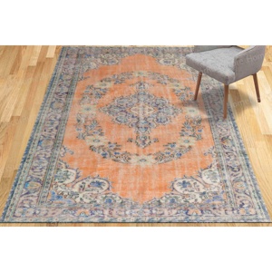 Oriental Printed <b>Rug</b>, Turkish Design Home Decor <b>Rug</b>, Blue Accent <b>Rug</b>,Nonwoven Thin <b>Rug</b> - Product Image 4
