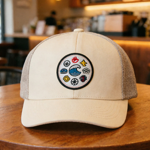 Casquette Trucker 6 Panneaux en Toile de Coton avec Dos en Maille, Broderie Symbole Nature, Légère, Respirante, Réglable, Protection Solaire, Mode Extérieure - Product Image 6