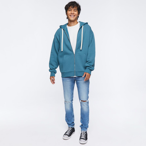 Sudadera con capucha y cremallera de invierno al por mayor sudadera con logotipo personalizado ecológica con impresión digital de gran tamaño unisex para hombres y mujeres - Product Image 2