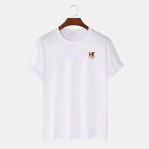 เสื้อยืดคอกลมผู้ชาย คุณภาพสูง ผ้าฝ้าย 100% ทรงปกติ น้ำหนักเบา สีพื้น ปรับแต่งสีได้ เป็นมิตรกับสิ่งแวดล้อม - Product Image 1