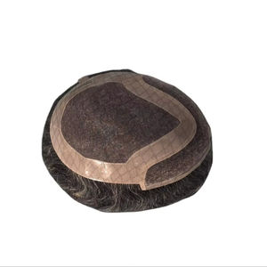 Perruque Taz Hair BD en cheveux humains, ondulée, prothèse, 100% cheveux chinois Remy, toupet à dentelle frontale avec base mono - Product Image 5