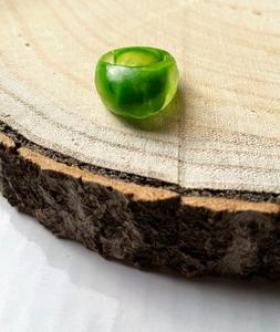 Bagues en résine unisexe faites à la main de haute qualité, bijoux de mode pour fêtes et plages, personnalisables avec cœur en bois et acrylique incrusté, pour cadeaux - Product Image 5