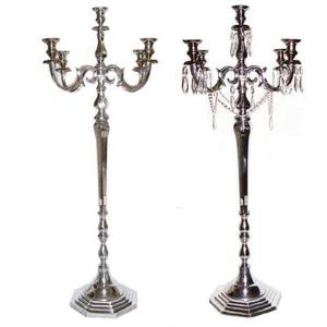 Candélabres en argent personnalisés nouveau design de centre de table de mariage de luxe fabriqué en métal candélabres décoratifs faits à la main en vente - Product Image 2