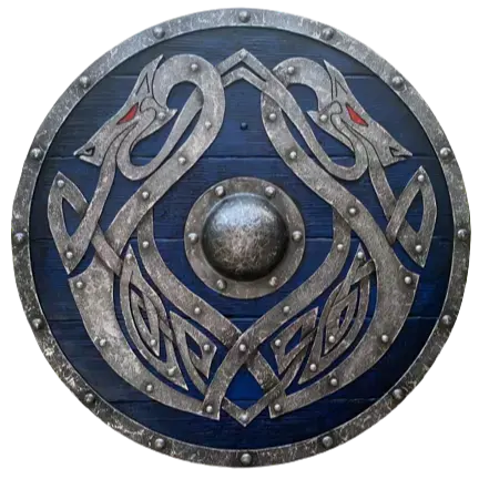 Holz Eisen Viking Durable Armor Shield Combat Farbe Schutzschild Warrior Shield für die Dekoration Blau/Silber Sport ARMOUR