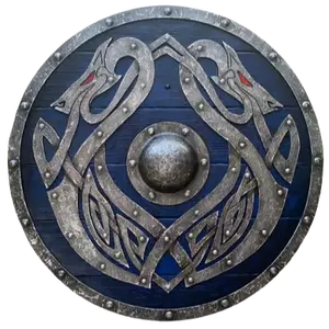 Bouclier d'armure durable de Viking de fer en bois bouclier de protection de couleur de combat bouclier de guerrier pour la décoration armure de sport bleu/argent - Product Image 1