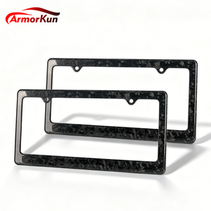 Portaplacas de Lujo de Fibra de Carbono Forjada, Marco Decorativo <span class=keywords><strong>para</strong></span> Automóvil, <span class=keywords><strong>para</strong></span> Placa de Matrícula Azul Estándar de EE. UU. - Product Image 3