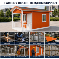 Bâtiment modulaire préfabriqué en acier avec toit à pignon détachable et véranda, idéal pour l'hébergement et le bureau de chantier