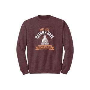 Sweat-shirt en mélange de coton avec des thèmes de bouddha imprimés Style décontracté 12 options de couleur 260-280 Placement de conception personnalisable GSM lourd - Product Image 2