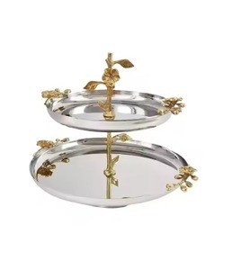 Soportes Decorativos para Pasteles de Metal Hechos a Mano Ecológicos en Oro Rosa, Soporte Decorativo para Pasteles para Fiestas y Bodas - Product Image 2