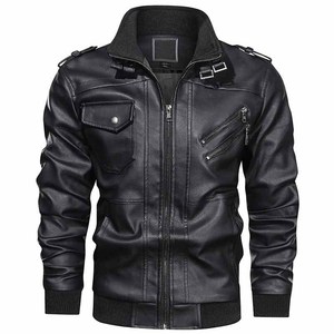 Vendedor superior transpirable a prueba de viento invierno cálido chaqueta de cuero para hombre cuello alto personalizable estilo de calle precio razonable - Product Image 3