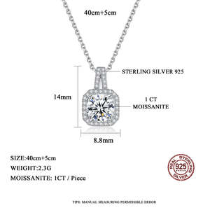 Conjunto de Collar y Pendientes de Moissanita de 1ct con Certificación GRA, Corte Redondo Plateado, para Compromiso, Estilo Starlit Glamour - Product Image 5