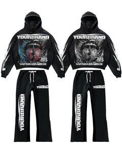 Conjunto de Sudadera con Capucha y Pantalones Deportivos de Dos Piezas Unisex de Alta Calidad, Chándal de Invierno para Correr, Talla Grande, Informal, Ecológico, de Secado Rápido, 100% Algodón - Product Image 2