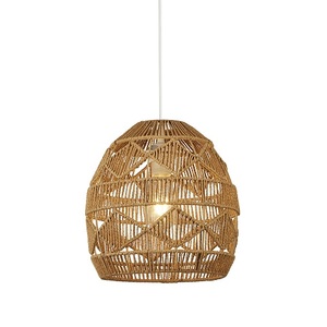 Lámpara Colgante de Bambú Natural de Diseño Rústico, Lámparas Colgantes Tejidas a Mano con Pantallas de Mimbre, E27 2700K, Gran Venta - Product Image 5