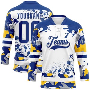 Maillot de hockey à lacets en gros, logo personnalisé, vêtements de sport, uniforme de hockey sur glace à lacets, fabricant de maillots d'équipe personnalisés - Product Image 1