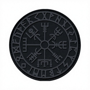 Patch tactique en caoutchouc Compass 3D en relief avec fixation auto-agrippante pour vêtements - Design rond discret - Product Image 1