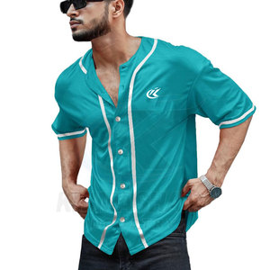 Maillot de baseball respirant à manches courtes, boutonné, couleur unie, 100 % polyester, été, fabriqué au Pakistan - Product Image 4