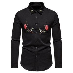 Camisas bordadas de alta calidad para hombre, colores personalizados, cómodas y ajustables, diseño OEM largo recién llegado - Product Image 1