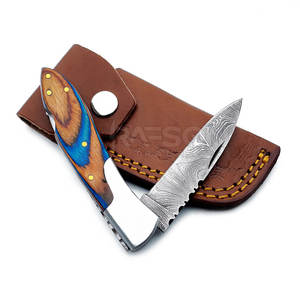 มีดพับได้ทำจากเหล็กดามัสกัสประสิทธิภาพสูงสำหรับล่าสัตว์มีดตัดแม่นยำทนทานปรับแต่งได้ตามต้องการ - Product Image 4