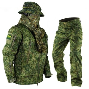 Conjunto de Dos Piezas de Ropa Táctica de Combate Impermeable y Transpirable de Tejido Softshell, Camuflaje Unisex para Senderismo, Pesca y Caza al Aire Libre - Product Image 2