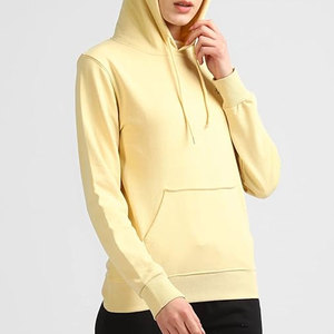 Sweat à capuche tricoté respirant surdimensionné 100% coton de couleur unie pour femmes Design personnalisé pour l'hiver à l'extérieur Logo brodé sur le devant - Product Image 3