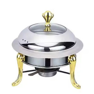 Plats ronds de service de nourriture Vintage plateau de table serveur de nourriture plat de chauffe-plat pour mariage fête d'anniversaire plat de service de nourriture - Product Image 6