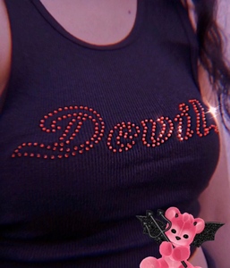 Logotipo personalizado sexy señoras blanco mujer algodón negro blanco diamante Halter mariposa tubo rhinestone acanalado crop top tanque para mujer - Product Image 6