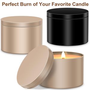 ขวดโหลเทียนโลหะทรงกลมเคลือบผงเทียนเหมาะสำหรับทำเทียนขี้ผึ้งเหมาะสำหรับตกแต่งบ้านสำนักงานโรงแรม - Product Image 2