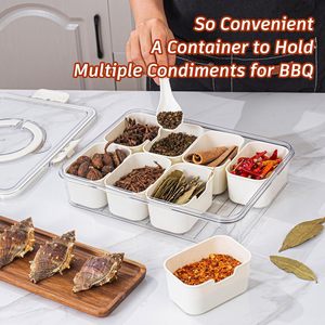 8-Compartment Eco-Friendly <b>Fridge</b> Pantry Organiser Box Multi-Purpose <b>Storage</b> Container Handle Lock-Lid Removable Plate Airtight - Product Image 3